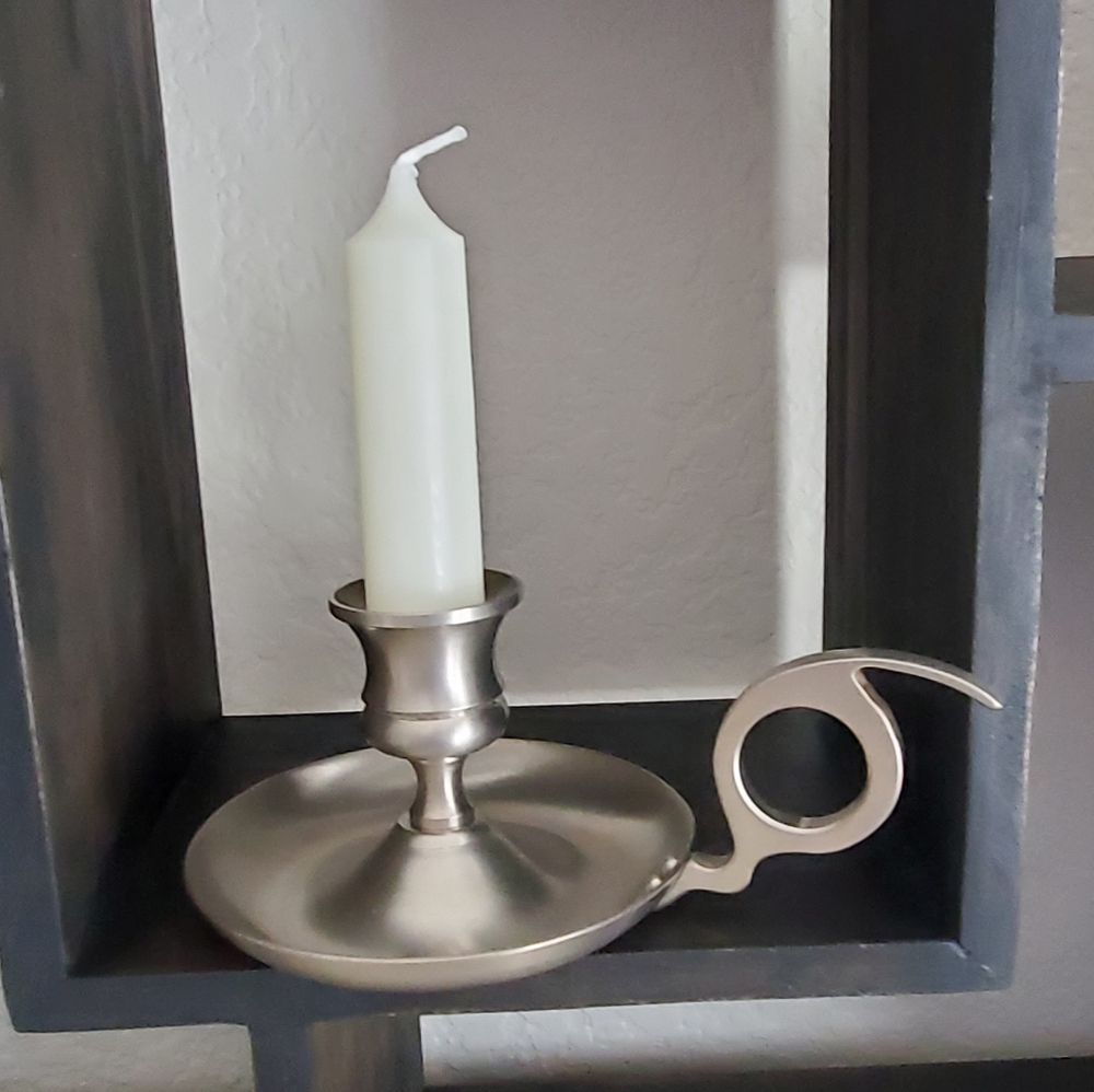 Vintage Early American Pewter Candle Stick Holders, Set of 2, EUC - Picture 3 of 15